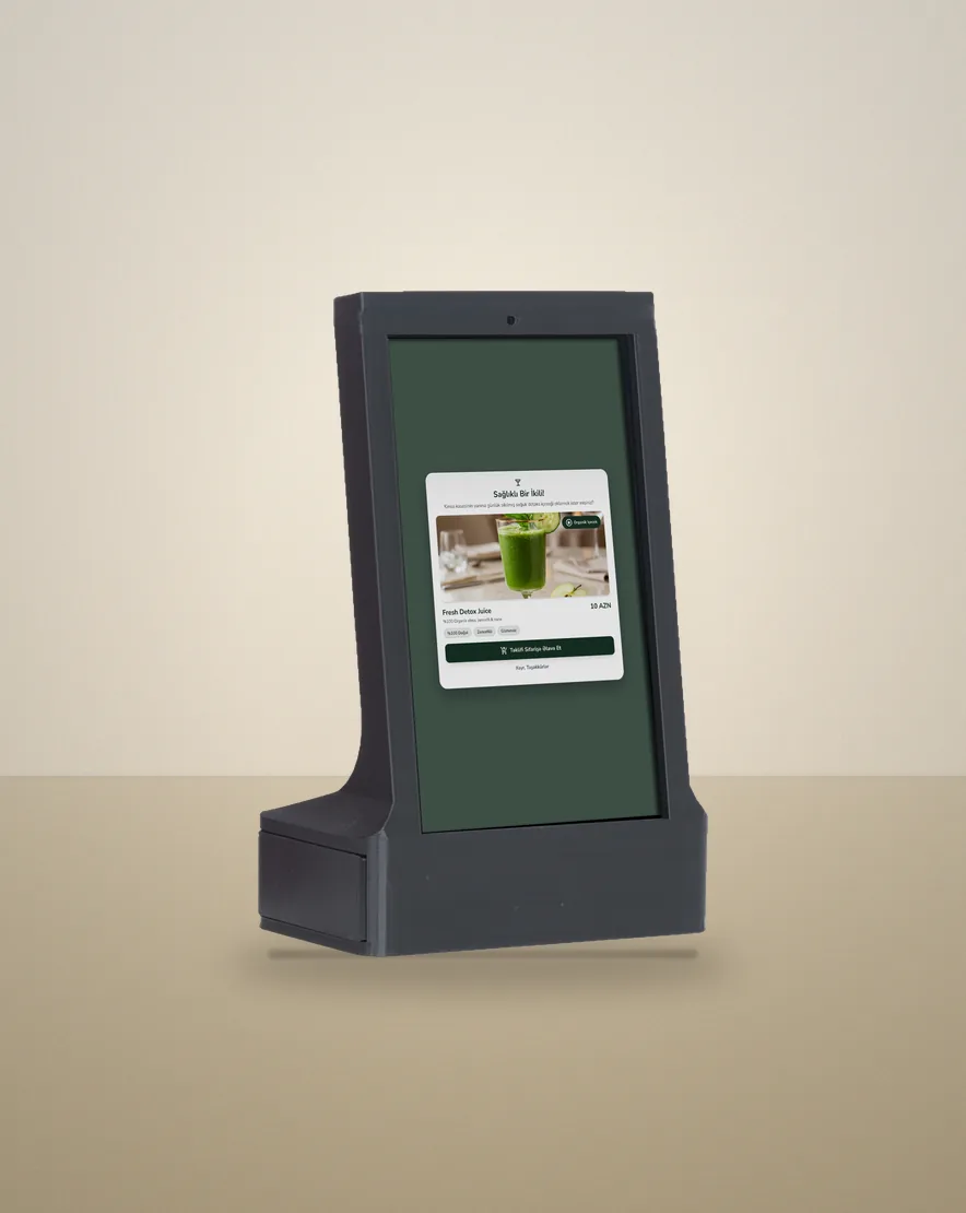 Maitre tablet showing a drink suggestion